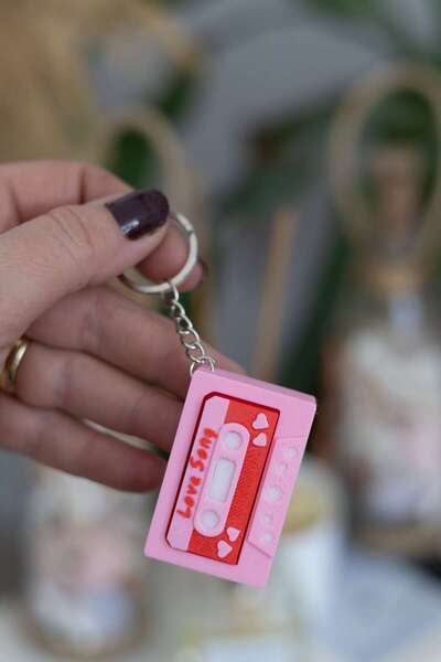Modello Craft سلسلة مفاتيح لوف سونغ كليكير |   كاسيت ريترو |   سلسلة مفاتيح ت...