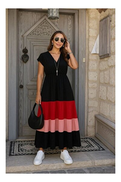 byasafkids فستان Aerobin نسائي بأكمام قصيرة وياقة مزدوجة ومتعدد الألوان