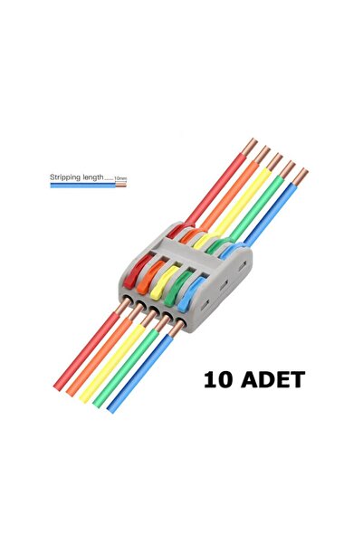 WOZLO Hızlı Kablo Ekleme Aparatı Konnektör - 5 Beşli Kolay Kablo Birleştirici...