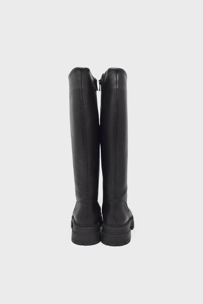Castle Black Kadın Casual Deri Çizme Siyah CB25900-1