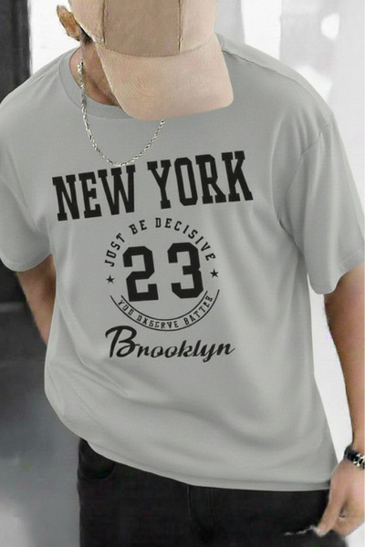 New Shine تي شيرت مطبوع للجنسين من نيويورك بروكلين