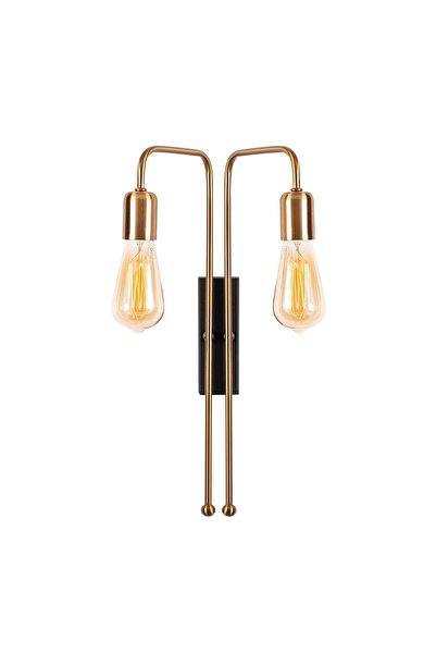 AmberLED Rustic 2-Piece Sconce with Furred Black Metal Body for Living Room a...