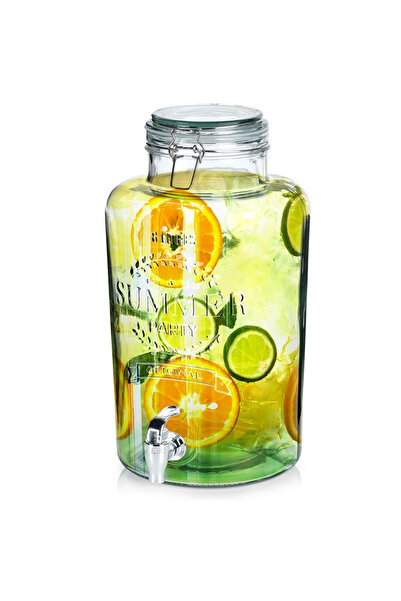 Vilde Glass dispenser with lid and tap – 8 liters