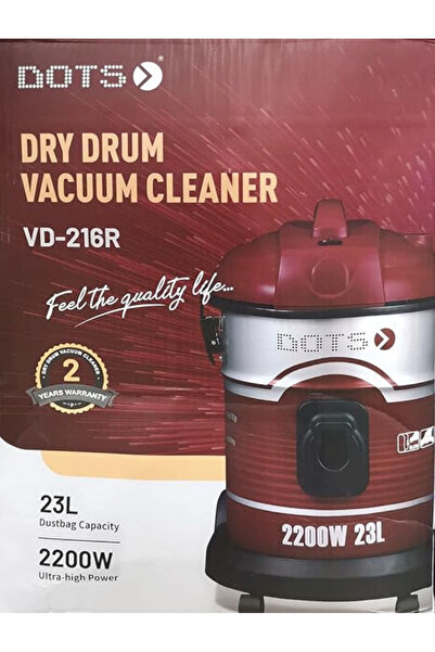 DOTS Vacuum cleaner drum type, 23 L dust bag, dust full indicator, Power cord...