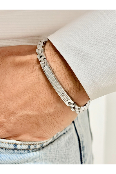 FERRO Silver Steel Men's Bracelet Frj10155A-J Gift Wrapped
