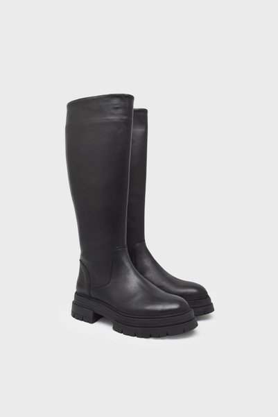 Castle Black Kadın Casual Deri Çizme Siyah CB25900-1