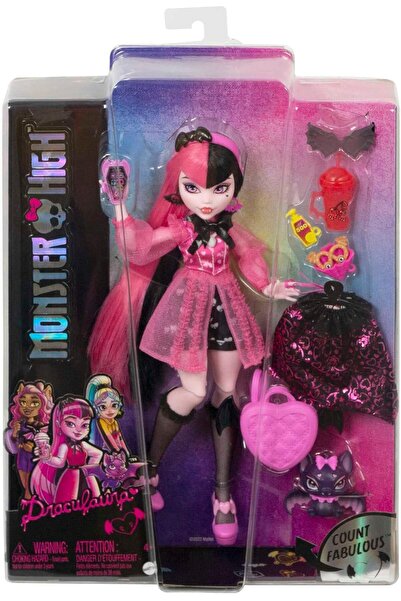 MONSTER HIGH Monster High doll, Draculaura, with pet and accessories