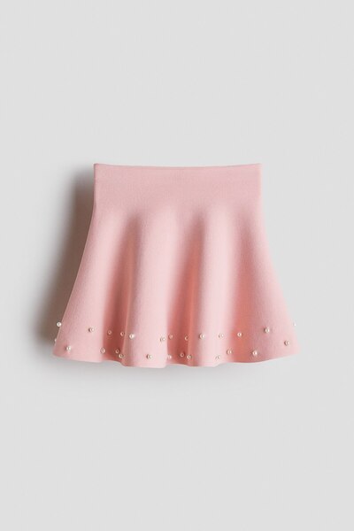 H&M Boncuk Detaylı İnce Triko Etek
