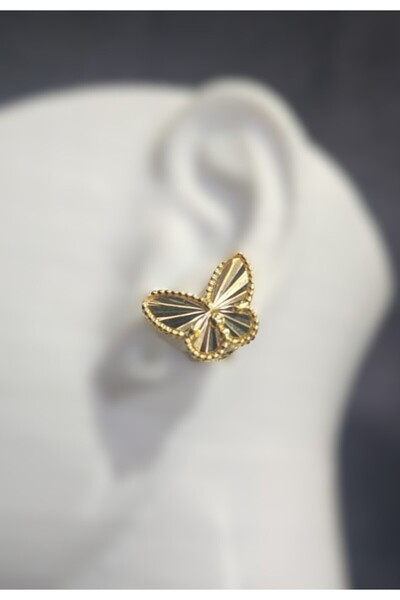 925 Ayar Gümüş Gold Renk Kelebek 2'li set