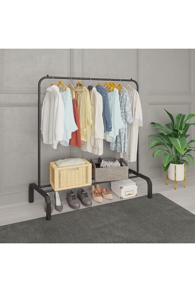 Arabest Metal Clothing Rack,with Bottom Shelf,Clothing Rack for Hanging Cloth...
