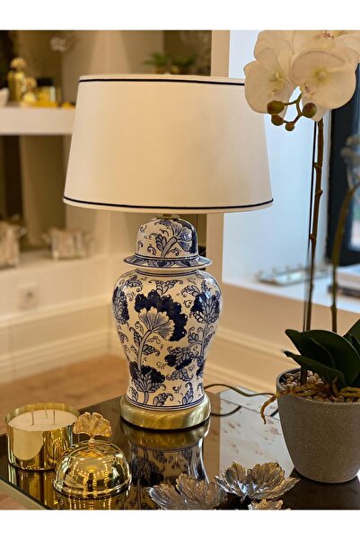 Dekordan House Bleu Blanc Ralf Desen Abajur (50cm)