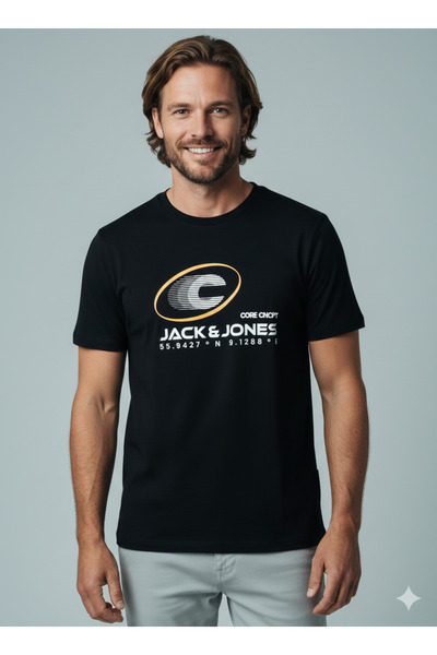 Jack & Jones Tricou pentru bărbați basic cu imprimeu de culoare uni, conforta...
