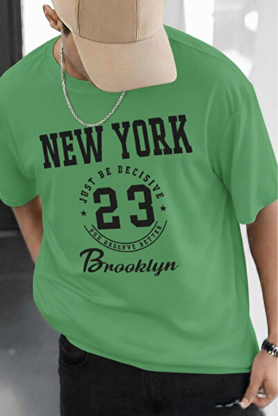 New Shine تي شيرت مطبوع للجنسين من نيويورك بروكلين