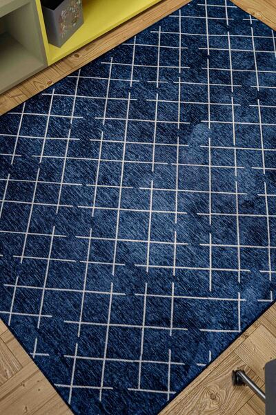 Lorente Home Mia Lacivert Viskon Dokuma Kaymaz Taban Yıkanabilir Çocuk Halısı...