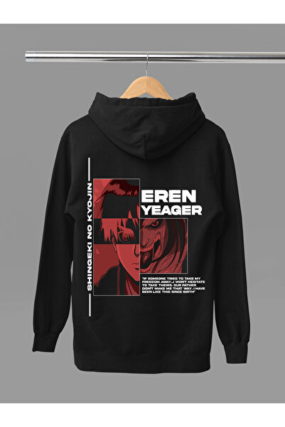 MAGORS سترة رياضية بقلنسوة من أنمي هجوم العمالقة بجودة 3 خيوط من إيرين ييغر