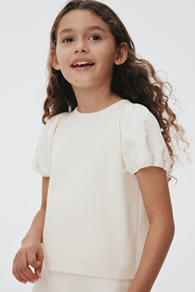 H&M Boncuk Detaylı İnce Triko Üst