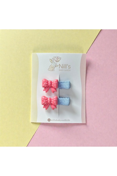 Nills Baby & Kids Kız Bebek Figürlü Pens Toka 2’li Set – Günlük Kullanım - Fi...