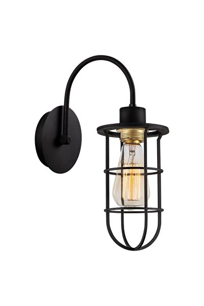 AmberLED Modern Wire Single Sconce with Fuzzy Black E27 Compatible