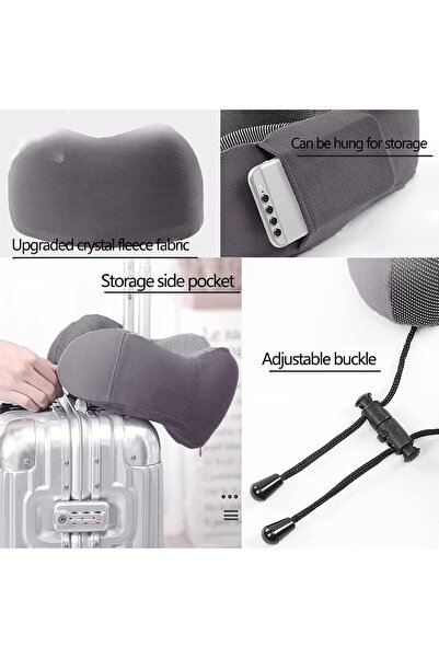 SWİFT Memory Foam Travel Neck Pillow Set - Includes 3D Contoured Eye Mask, Earplugs, and Storage Bag