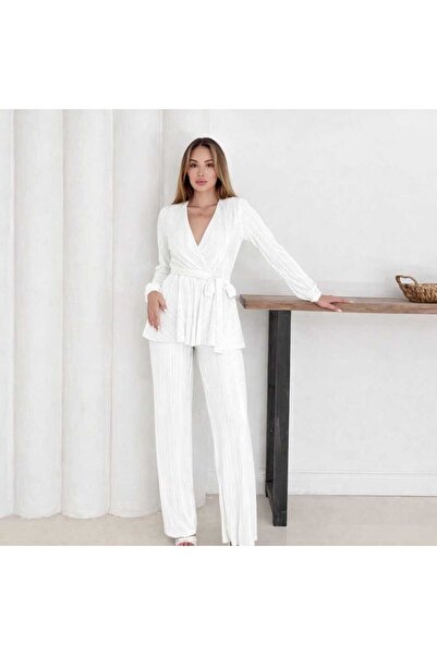 Butik Krovave Pleated Bottom Top Suit