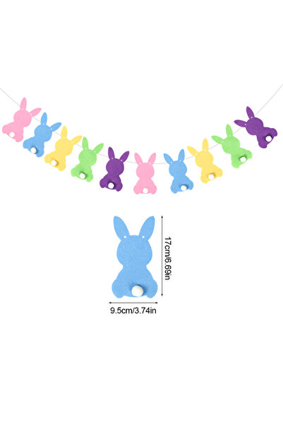 Choice1 زينة ملونة على شكل أرنب لطيف، لافتة عيد فصح سعيد، زينة معلقة، أعلام م...
