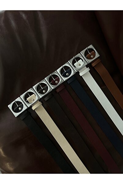 LİA KEMER Curea de talie pentru femei, cu 7 accesorii pătrate, cu cataramă ar...