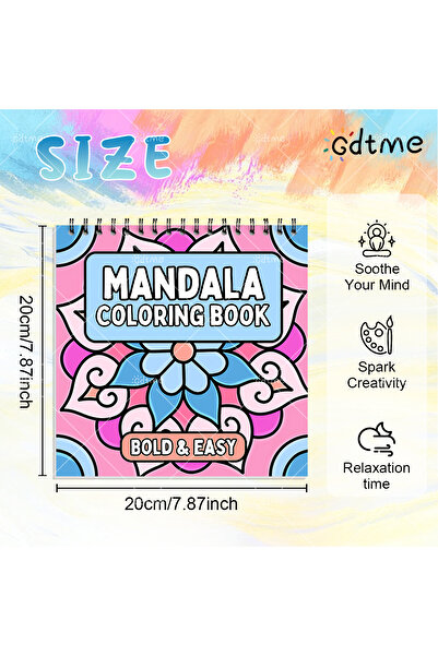 Choice 20x20cm 24pages Deluxe Mandala Coloring Book for Adult Spiral binding ...