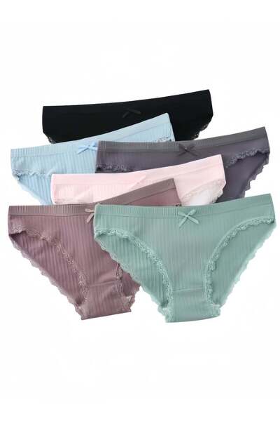 Lesha 6 Pack of Cotton Underwear for Women Low Rise Breathable Bikini Briefs ...