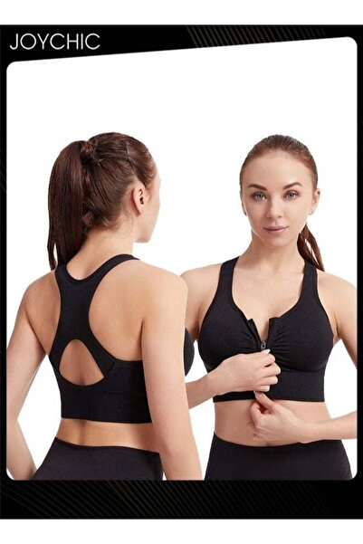 Joychic Women's Front Zipper Sports Bra