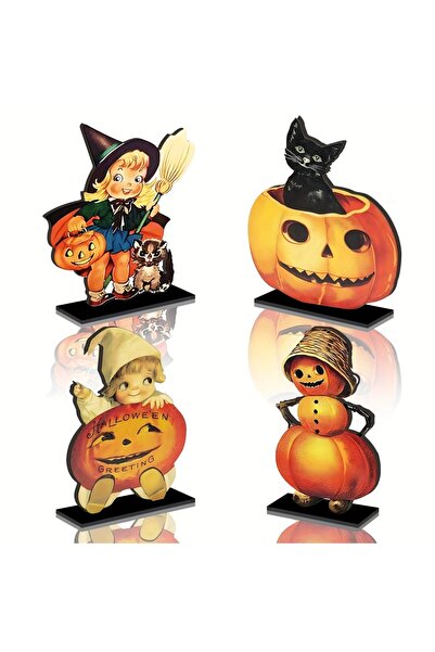 Choice Victorian Table 4pcs Vintage Halloween Victorian Table Topper Wooden C...