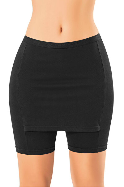 Arseno Γυναικείο κολάν με φούστα Modal, Σχέδιο Modal-Βαμβακερό Μονόχρωμο Μαύρ...