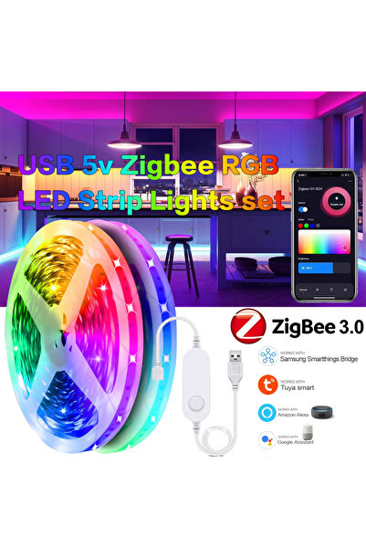 Choice No Waterproof 5 M Kit 5V USB LED Strip RGB Light Tuya Zigbee 3.0 Smart...