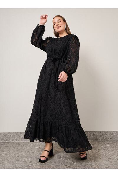 Stylish Black Maxi Dress with Patterns