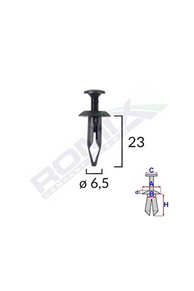 ROMİX Κλιπ στερέωσης γενικής χρήσης 65X23Mm - Μαύρο σετ 10 τεμαχίων