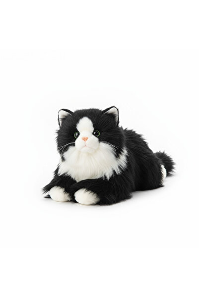 Choice Black and white Realistic Stuffed Animal Cat, Lifelike Plush Kitten To...