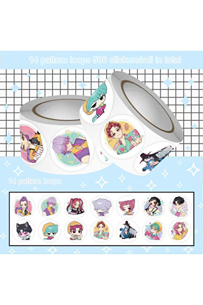 Miniso 1500 قطعة من ملصقات كرتونية لشخصيات صائدي الشياطين من الكيبوب، يمكنك ص...