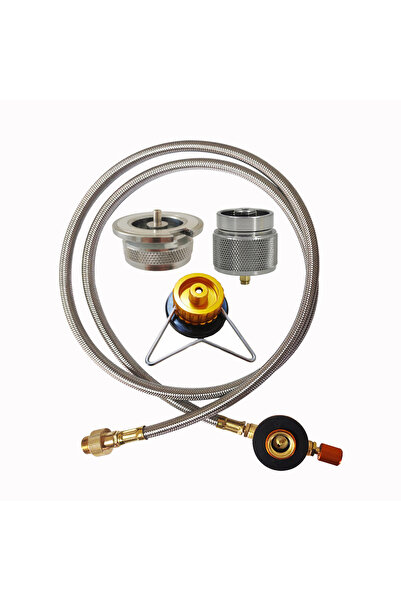 Choice محول موقد غاز للتخييم 1MCXMAPPB-YLW مع سلك تمديد بطول 1 متر، محول تحوي...