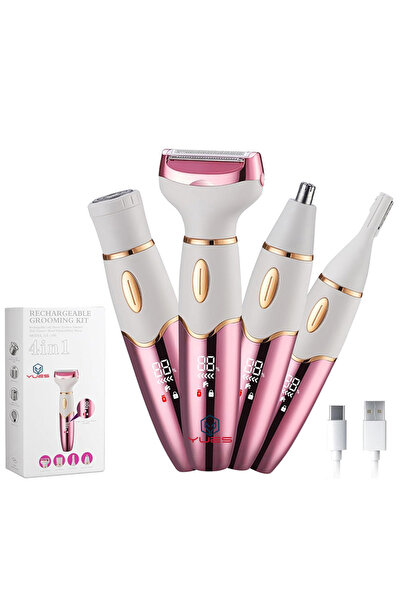 YUES 4’ü 1 Arada Şarjlı Kadın Bakım & Kaş, Burun, Bıyık Tıraş Seti – Dijital ...