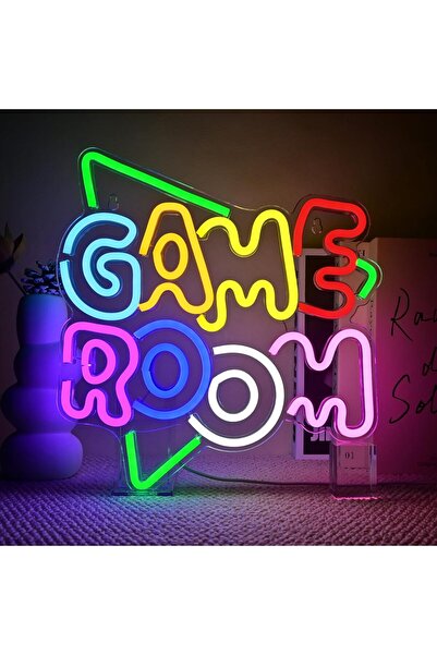 Slasa لافتة نيون خضراء لغرفة الألعاب – 41×26 سم، LED، قابلة للتعتيم، ديكور لغ...