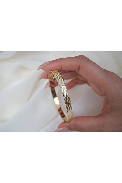 ATELİER TUĞBA KLPÇ039 VİDA DETAYLI ÇİZGİLİ KELEPÇE (17 - 18 CM BİLEKLK İÇİN U...