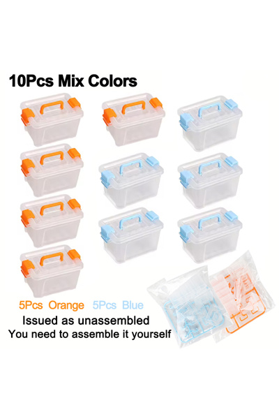 Choice 10Pcs Mix Colors 5/10Pcs Dollhouse Mini Storage Box Clear Toolbox Mode...