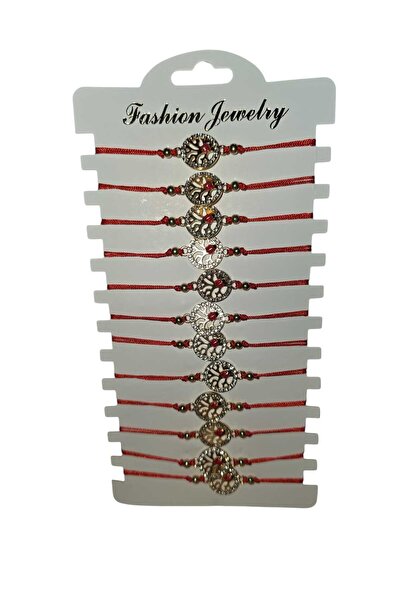 OEM Set of 12 martisoras, Bracelet type, Tree of life, Adjustable size, Red s...