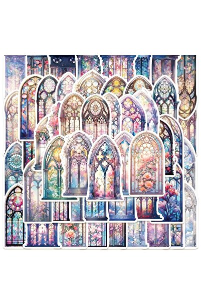 Choice A592181-50PCS 50PCS New Church Window Graffiti Stickers Mobile Phone L...
