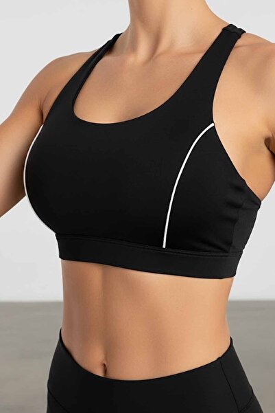 vynor atelier Women's Black Bra Diving Fabric Sports Bra