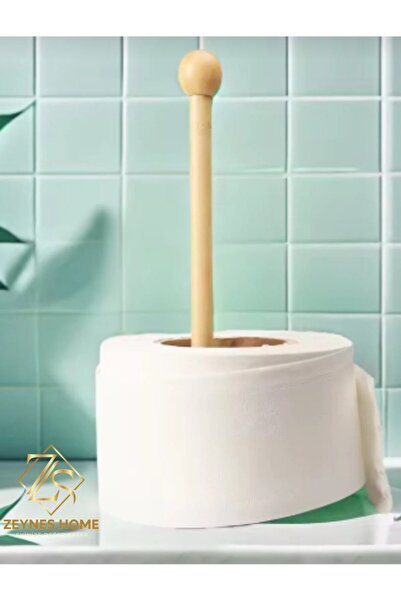Zeynes Home Doğal Bambu Rulo Kağıt Havluluk Peçetelik Tutucu KARE BAMBU