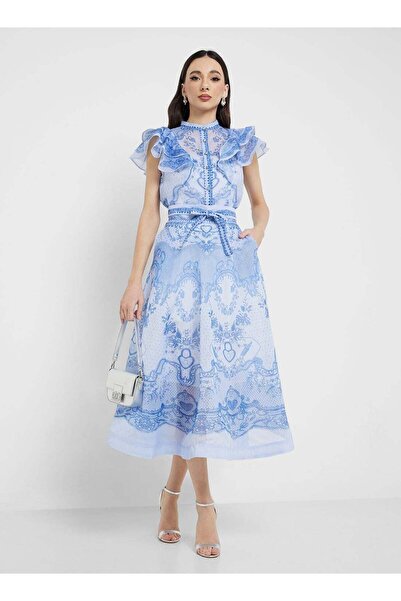 ELLA طقم بلوزة وتنورة بنقشة تجريدية