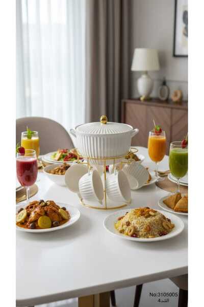 Generic Soup pot set with serving bowls, unique and elegant design, 8 pieces