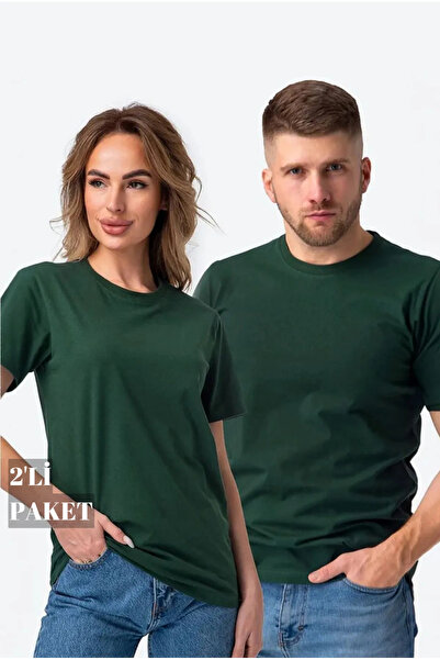 EYAX MODA Pachet avantajos de 2 tricouri unisex oversize cu gât crewneck