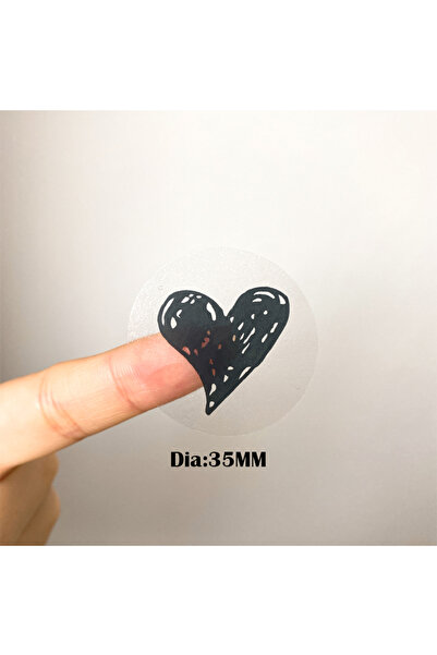 Choice1 ١٠٠ قطعة من ملصقات القلوب السوداء الشفافة المرسومة يدويًا، مقاس ٣٥ مم...