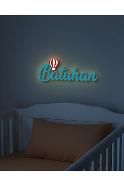 Pofu.art Kişiye Özel Ledli İsimlik Kapı Süsü | Gece Lambalı İsimlik 60 - 65 Cm